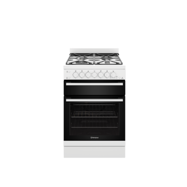 60cm freestanding gas oven and gas cooktop with separate grill, white