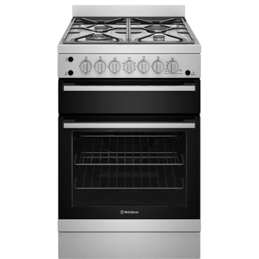 60cm freestanding gas oven and gas cooktop with separate grill, stainless steel