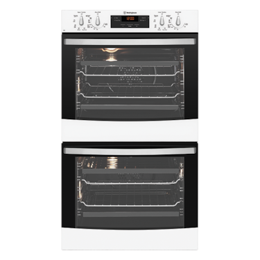 White multifunction double oven