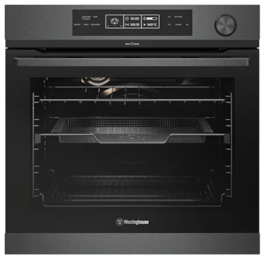 60cm multi-function 14 pyrolytic oven with Steam Assist Cooking, dark stainless steel