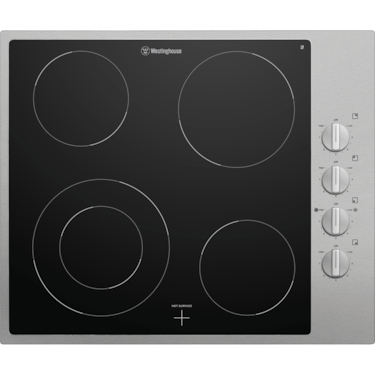 60cm 4 zone ceramic cooktop, stainless steel trim