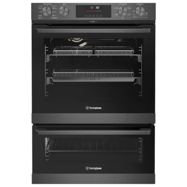 60cm multi-function 10/5 pyrolytic duo oven with Dual AirFry in main oven, dark stainless steel