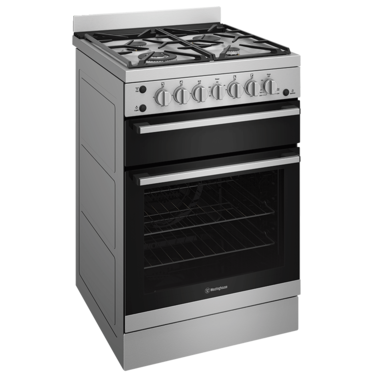 60cm freestanding gas oven and gas cooktop with separate grill, stainless steel