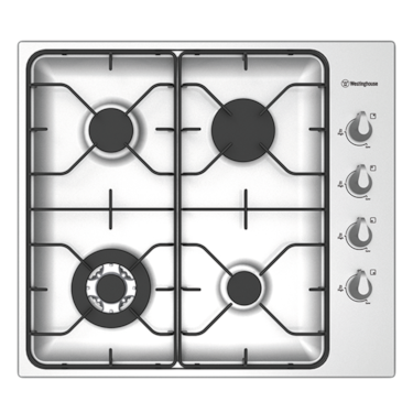 60cm cooktop, 4 burners incl. wok