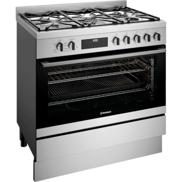 90cm dual fuel freestanding oven, stainless steel