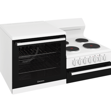 110cm freestanding electric oven and solid cooktop with separate grill, white