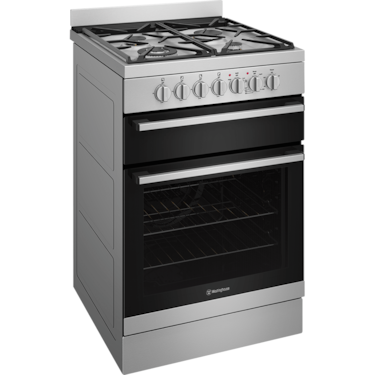 60cm freestanding electric oven and gas cooktop, stainless steel