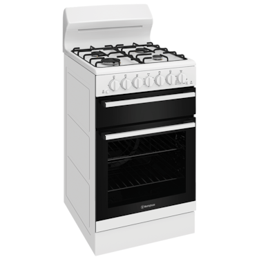 54cm freestanding gas oven and gas cooktop, white